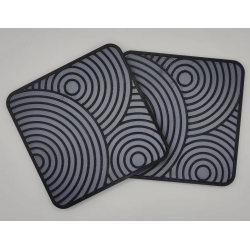 et de 6 Sous-Verres Design "Cercles Zen" avec Support Imprimé en 3D Description :  Apportez une touche d'élégance moderne et géo