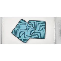 et de 6 Sous-Verres Design "Cercles Zen" avec Support Imprimé en 3D Description :  Apportez une touche d'élégance moderne et géo