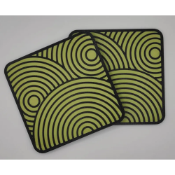 et de 6 Sous-Verres Design "Cercles Zen" avec Support Imprimé en 3D Description :  Apportez une touche d'élégance moderne et géo