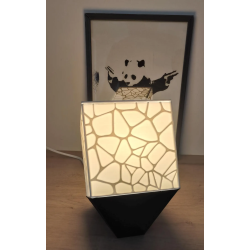 Lampe Cube Voronoi en Impression 3D | Lampe à Poser Design Géométrique, Veilleuse Ambiance Moderne, Luminaire Original pour Salo