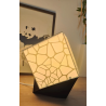 Lampe Cube Voronoi en Impression 3D | Lampe à Poser Design Géométrique, Veilleuse Ambiance Moderne, Luminaire Original pour Salo