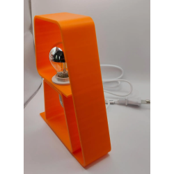 Lampe à Poser Design Pop Orange – Luminaire d'Ambiance Retro Vintage & Moderne – Lampe de Chevet Originale en Impression 3D