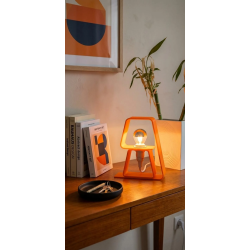 Lampe à Poser Design Pop Orange – Luminaire d'Ambiance Retro Vintage & Moderne – Lampe de Chevet Originale en Impression 3D