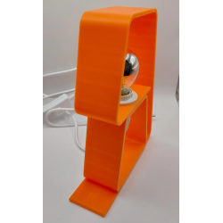 Lampe à Poser Design Pop Orange – Luminaire d'Ambiance Retro Vintage & Moderne – Lampe de Chevet Originale en Impression 3D