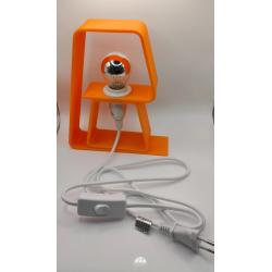 Lampe à Poser Design Pop Orange – Luminaire d'Ambiance Retro Vintage & Moderne – Lampe de Chevet Originale en Impression 3D
