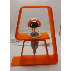 Lampe à Poser Design Pop Orange – Luminaire d'Ambiance Retro Vintage & Moderne – Lampe de Chevet Originale en Impression 3D