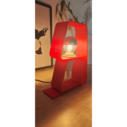 Lampe à Poser Design Pop Orange – Luminaire d'Ambiance Retro Vintage & Moderne – Lampe de Chevet Originale en Impression 3D