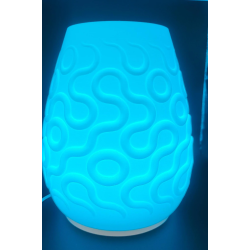 Lampe à Poser LED RGBW Imprimée 3D, Design Organique, Luminaire d'Ambiance Moderne pour Salon et Chambre