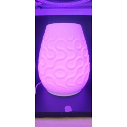 Lampe à Poser LED RGBW Imprimée 3D, Design Organique, Luminaire d'Ambiance Moderne pour Salon et Chambre